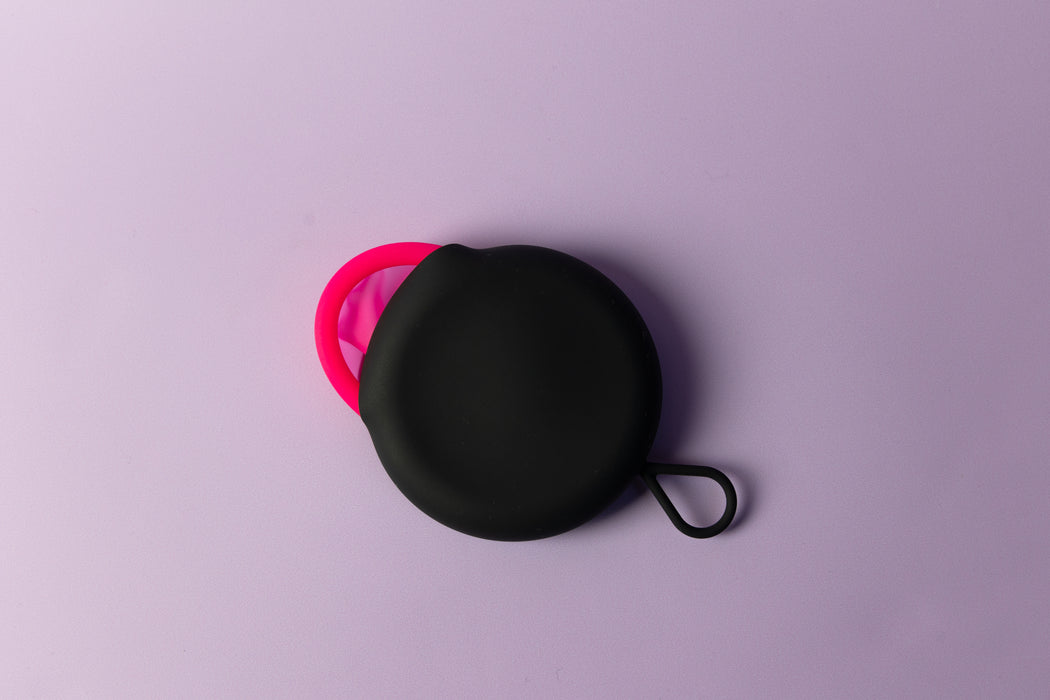 bohokiwi Menstrual Disc, Black Round Disc Carrier Case & Steriliser Set